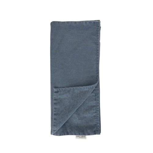 Laura Ashley Tablerunner Blue Double Sided Uni/Wild Clematis 40X150cm